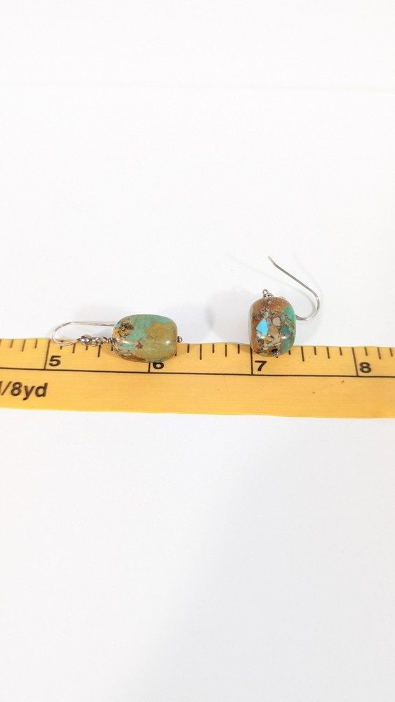 Southwestern Rectangular Composite Gemstone Green Turquoise Dangle earrings