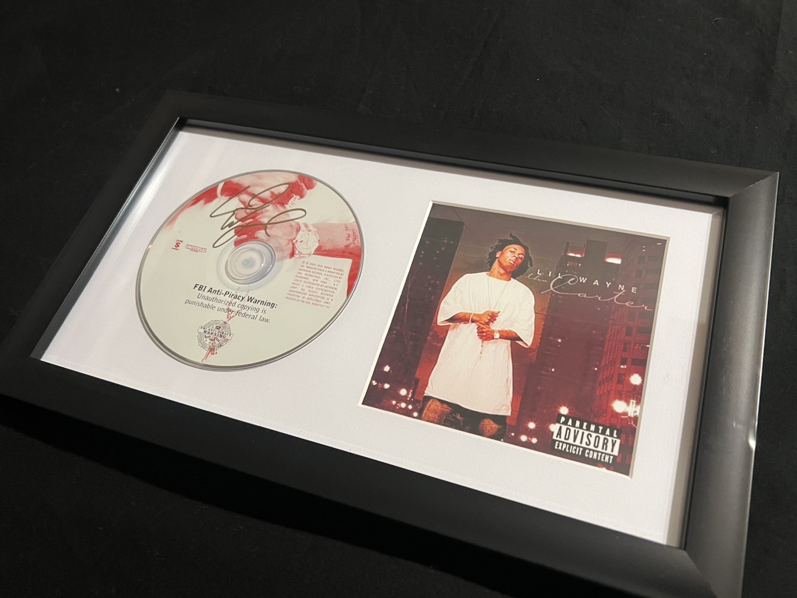 LIL WAYNE "THA CARTER” SIGNED FRAMED AUTOGRAPHED CD COVER *EXACT PROOF w/ COA