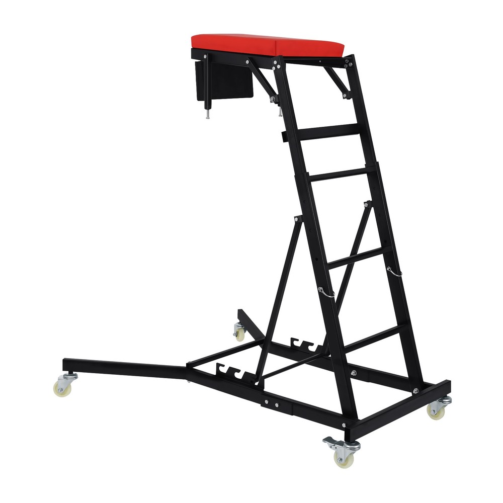 Foldable Engine Topside Creeper Adjustable Height Movable Ladder With 4 Wheels