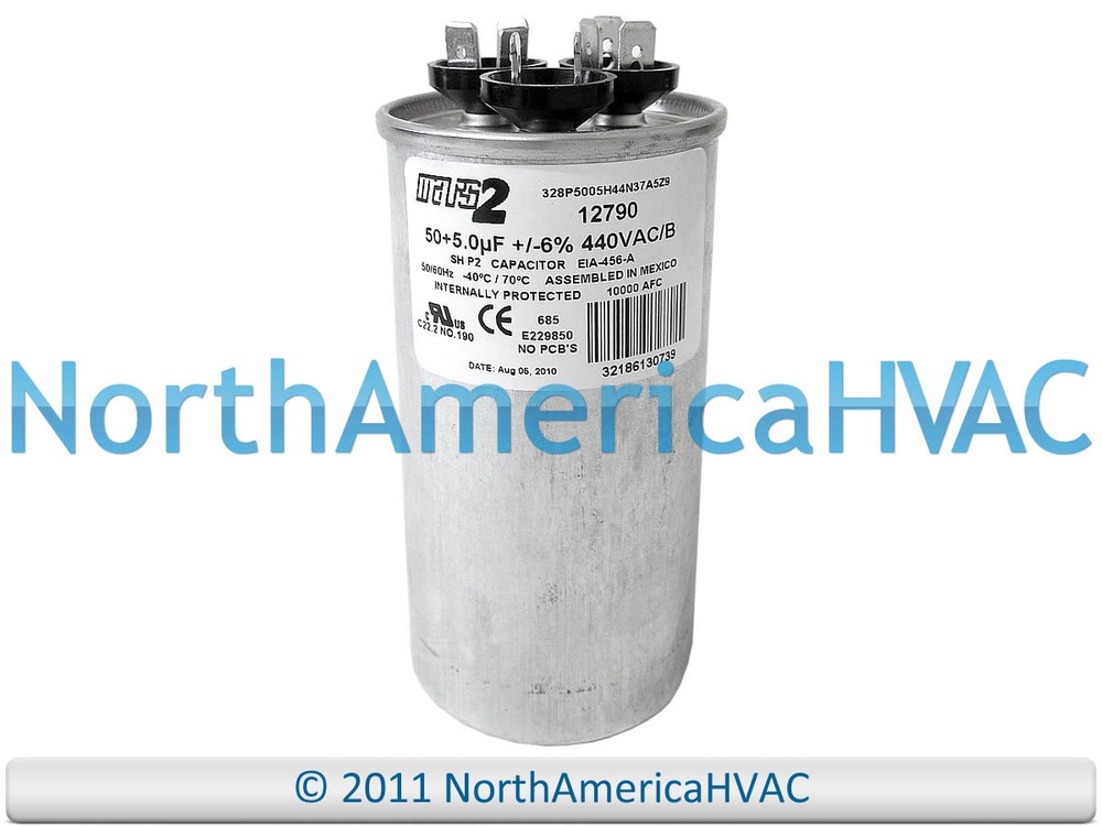 Motor Dual Run Capacitor 50+5 uf MFD 370 440 Volt