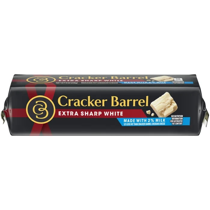 2 pack Cracker Barrel Extra Sharp White Cheddar made with 2% milk