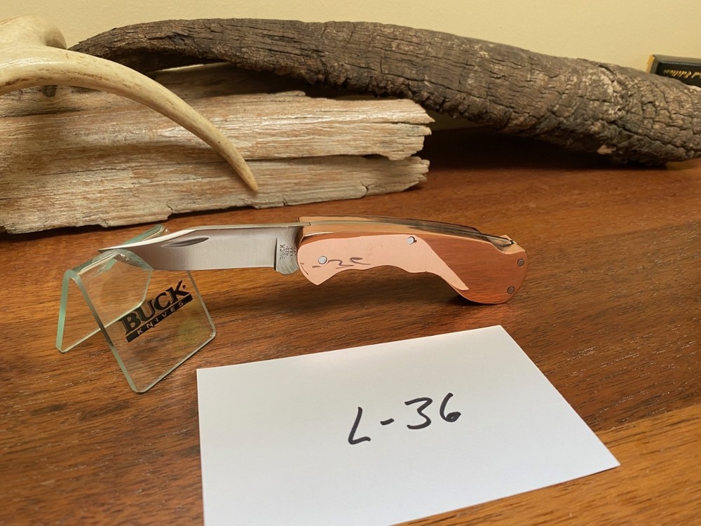 Buck Knife 422 - Vintage (1-Dot) Solid Copper "Thick" Custom Frame **Clean**