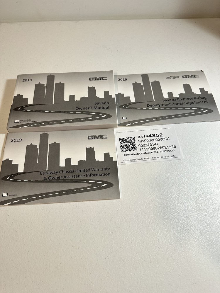 2019 GMC Savana Owner Manual Set
