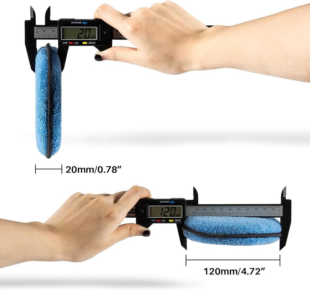 Sukh 12 Pack Microfiber Foam Car Wax Applicator Pad - Blue