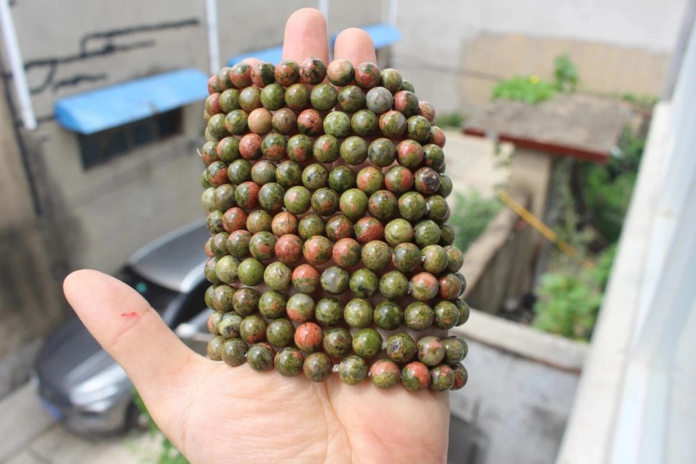 wholesale 7pcs 8mm Natural unikite quartz bracelets