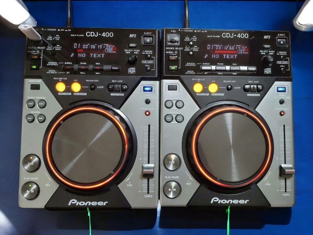 Pioneer CDJ-400 DJ CD Player Digital Media Deck Pair Tested Working