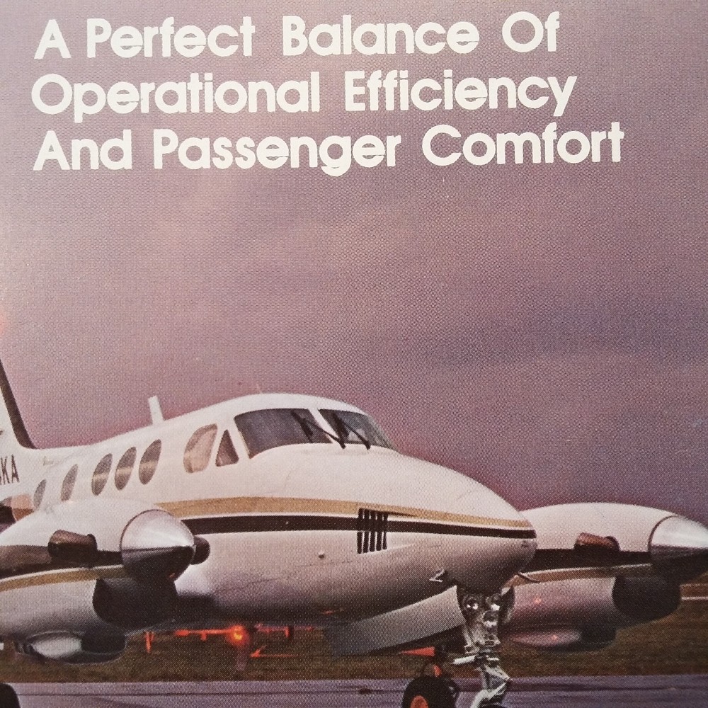 Original Beechcraft E90 Sales Brochure, 4 page, 3.75 x 8.5"