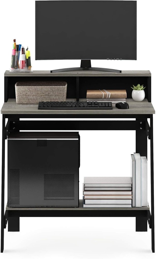 A Frame Computer Desk Oak Grey PC Laptop Study Writing Table Workstation