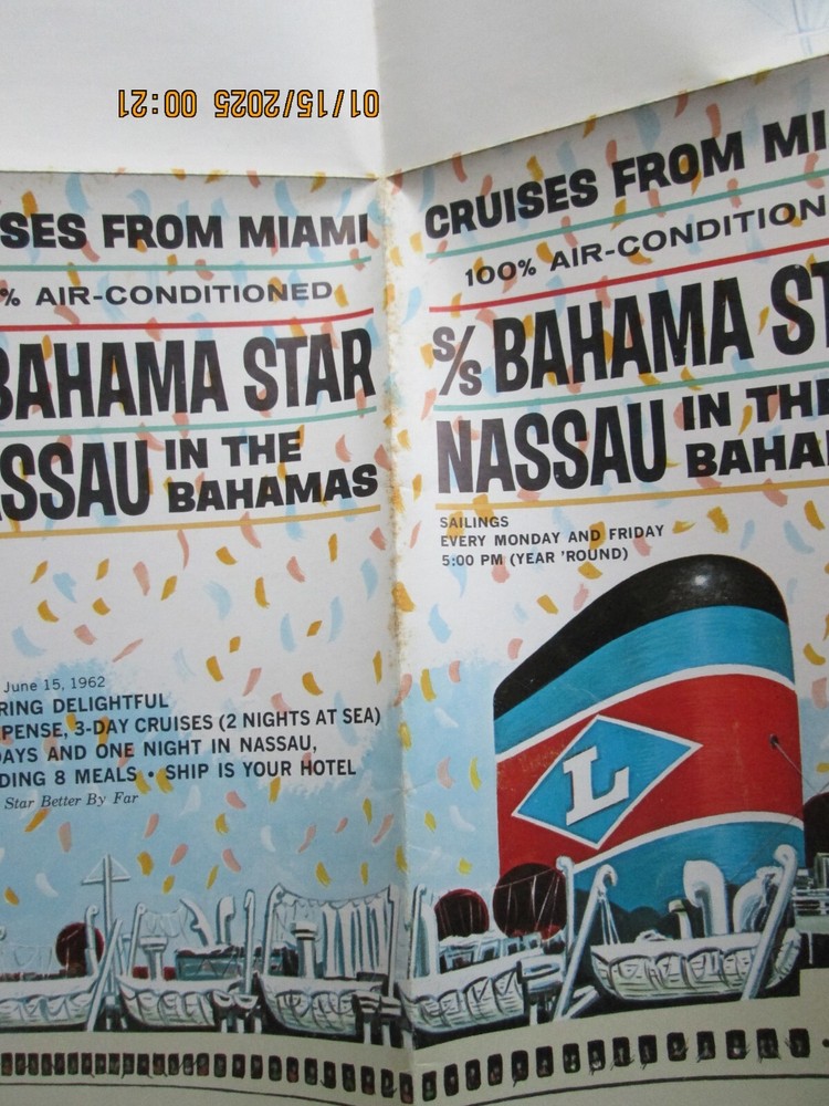 ss bahama star brochure deck plan 1962