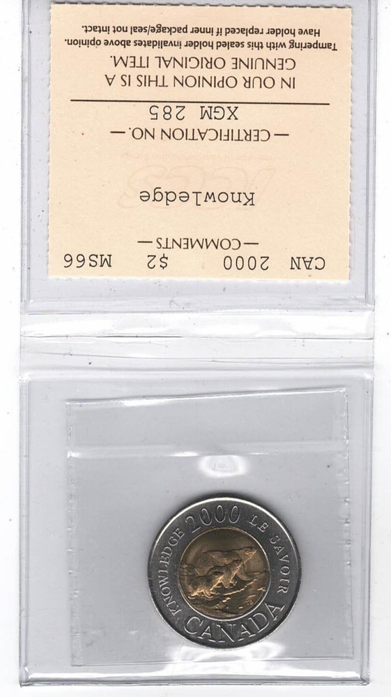 2000 Canada $2 Knowledge - ICCS MS66 - XGM 285