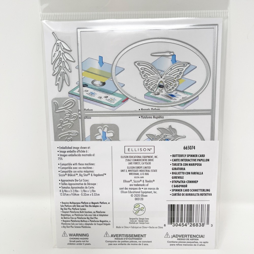Sizzix Thinlits Butterfly Fold A Long Spinner Cards Cutting Dies NEW