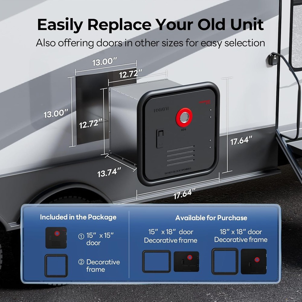 FOGATTI 60,000BTU RV Tankless Water Heater On-Demand Camper RV Hot Water Heater