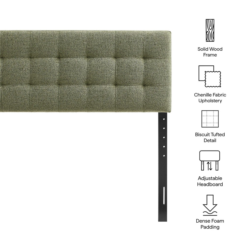 Lily Upholstered Full Size Headboard in Leaf