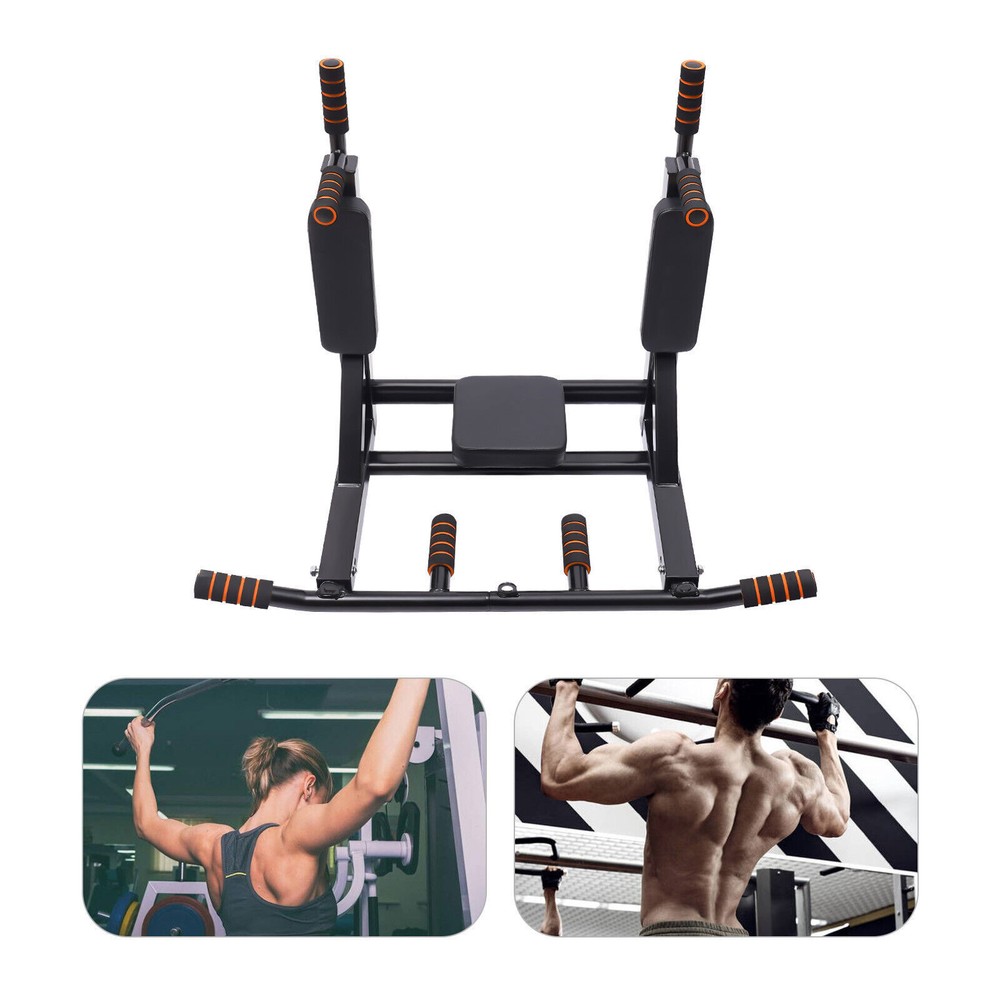 Wall Mounted Raise Dip Station Pull Up Bar Home Vertical Knee Exercise Equipment