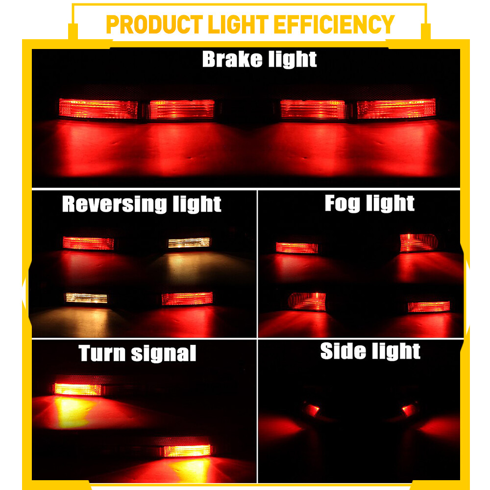 Pair Rear Bumper Stop Lamp Light Reflector For Audi Q7 2016 2017 2018 2019 2020