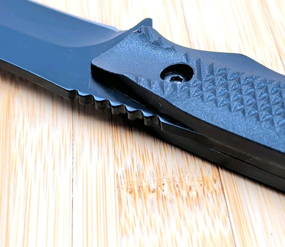 8" BLACK Mini Combat Knife w/ Polymer Handle & Sheath, 3.5" Fixed Blade, NEW