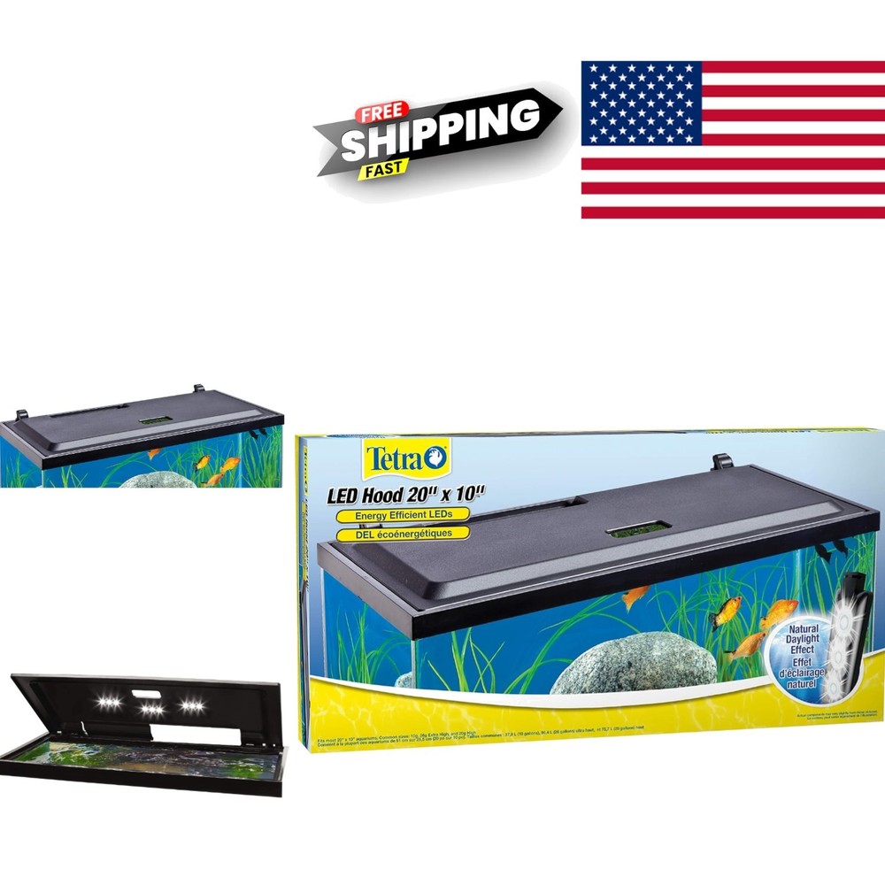 Aquarium Light Hood 20 Inch Size Fits Rectangular Tanks with Hinged Opening