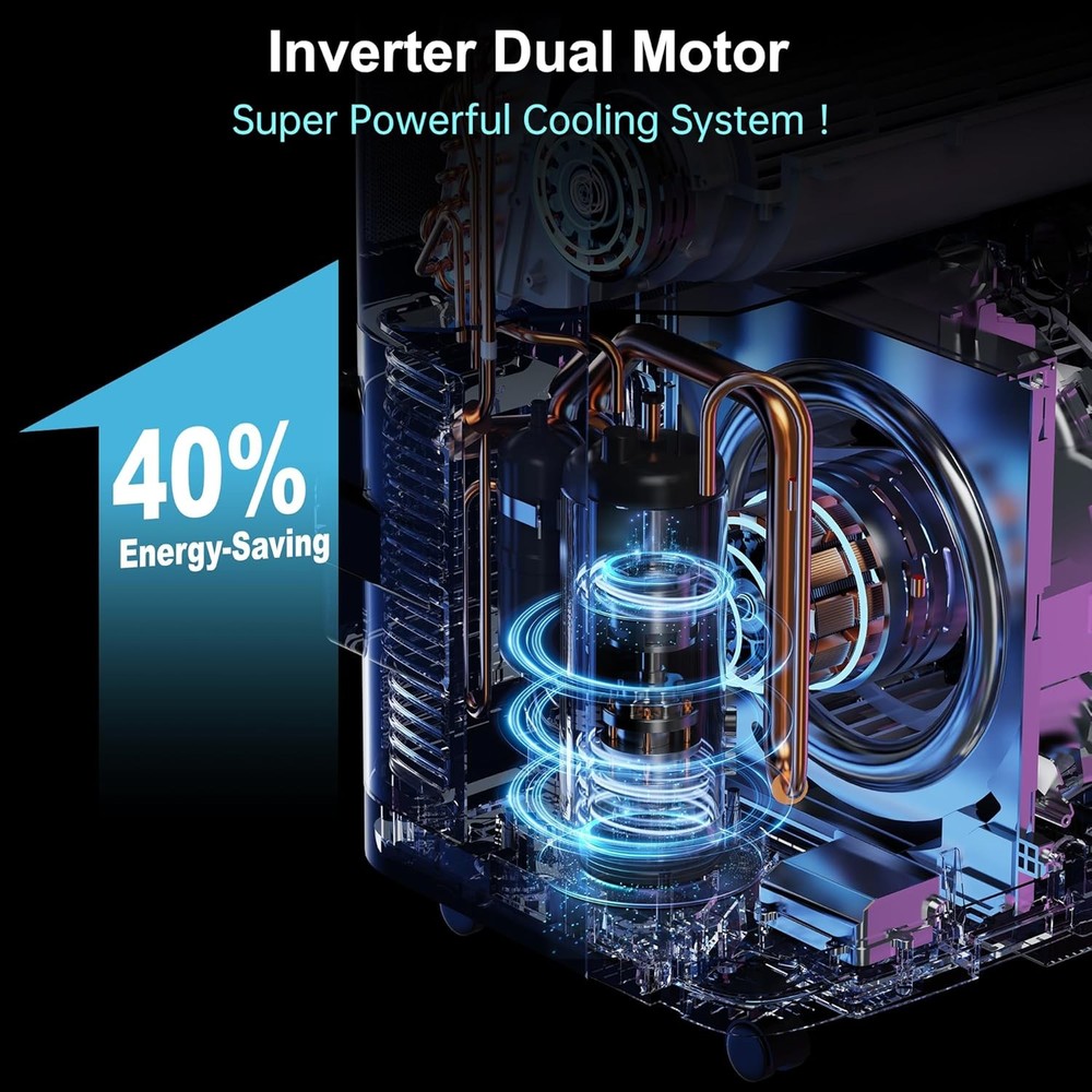 Dual Hose Portable AC 16000BTU with Remote
