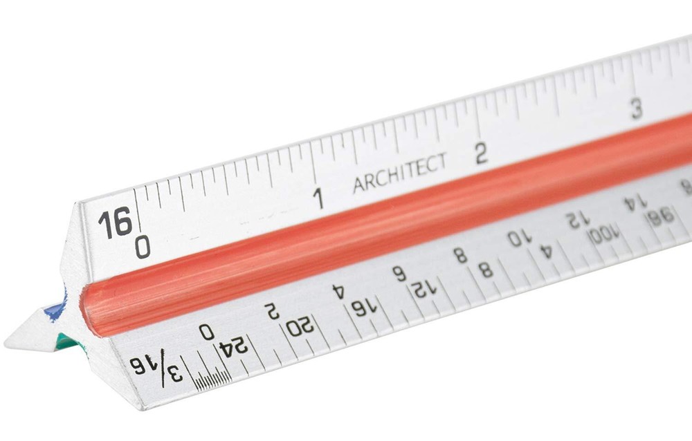 Nicunom 3 Pack Architectural Scale Ruler, 12" Triangular Red, Blue, Green