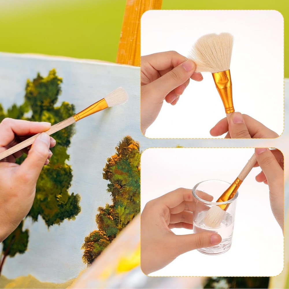 9 Pack Pottery Glaze Brushes Ceramic Brush Set, small to medium