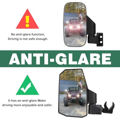 UTV Side Mirrors – Fits almost all UTVs (except full doors)，Compatible with