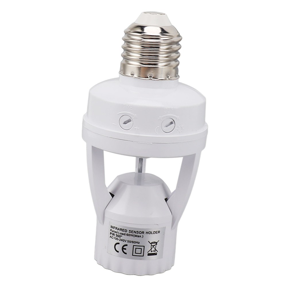 Motion Sensor Light Socket Automatic Nighttime On Off For Basement