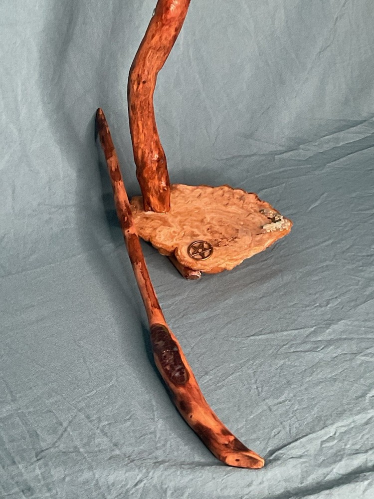 Hand made oak Magic Wand Wit Granate Stone