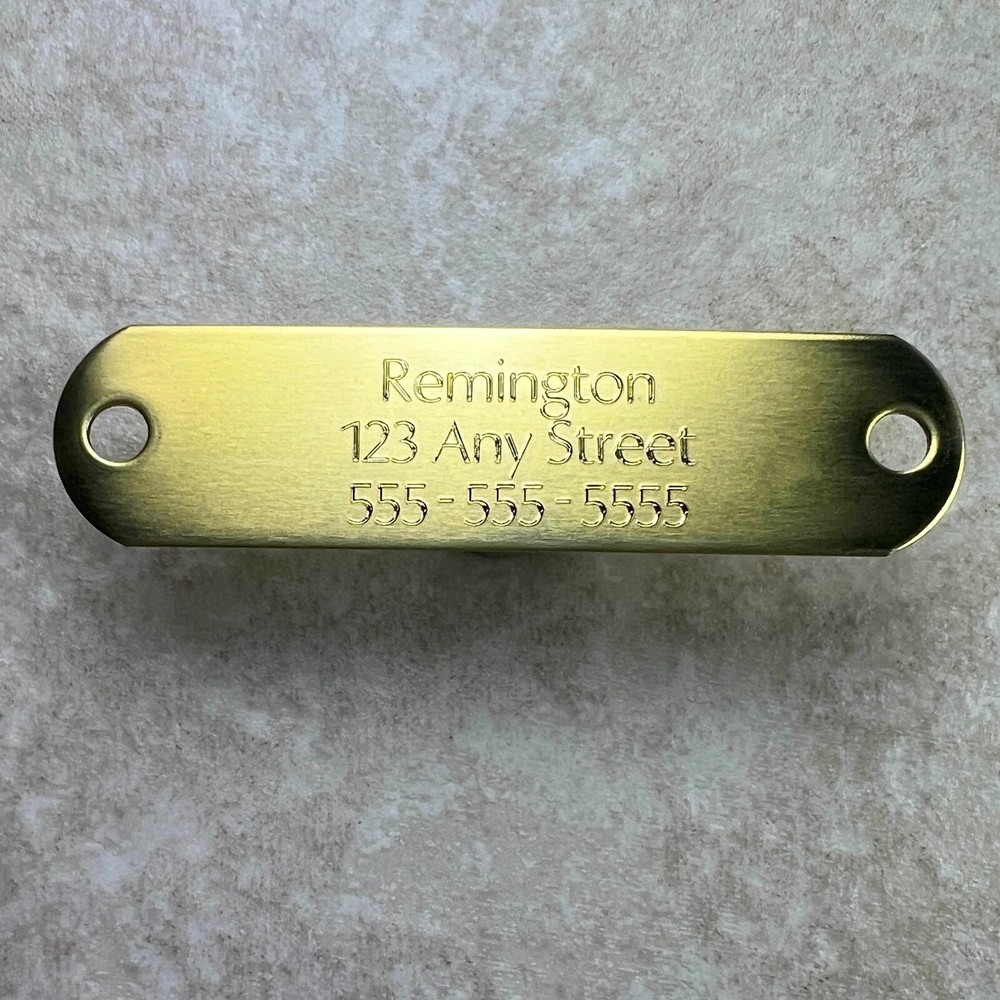 Custom Engraved NAME PLATE Engraved Dog Tags Personalized COLLAR BRUSHED BRASS