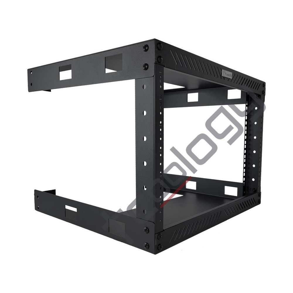TCoology 6U Wall Mount Open Frame 19'' Server Rack Threaded 17.5 Inch Depth