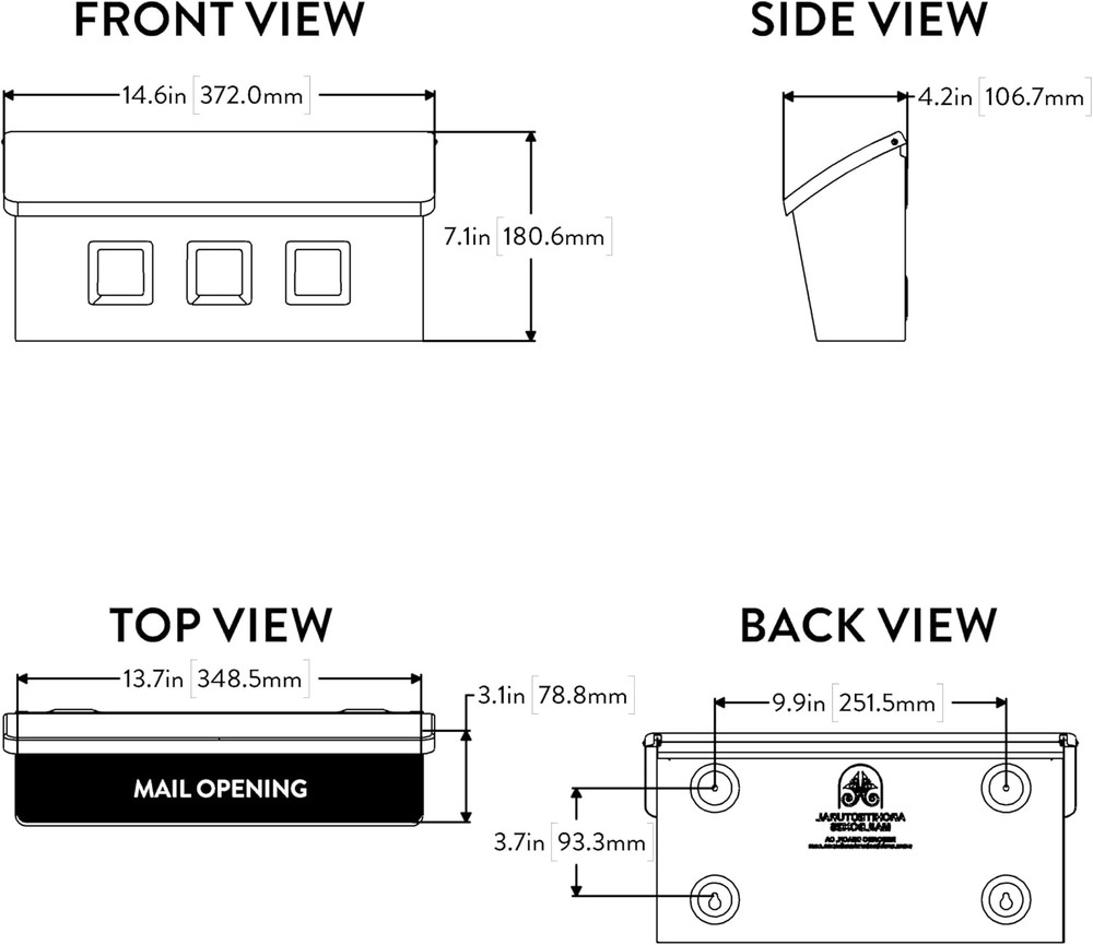 Wayland™ Vertical Wall-Mounted Mailbox for Outside, Rust-Resistant Galvanized St