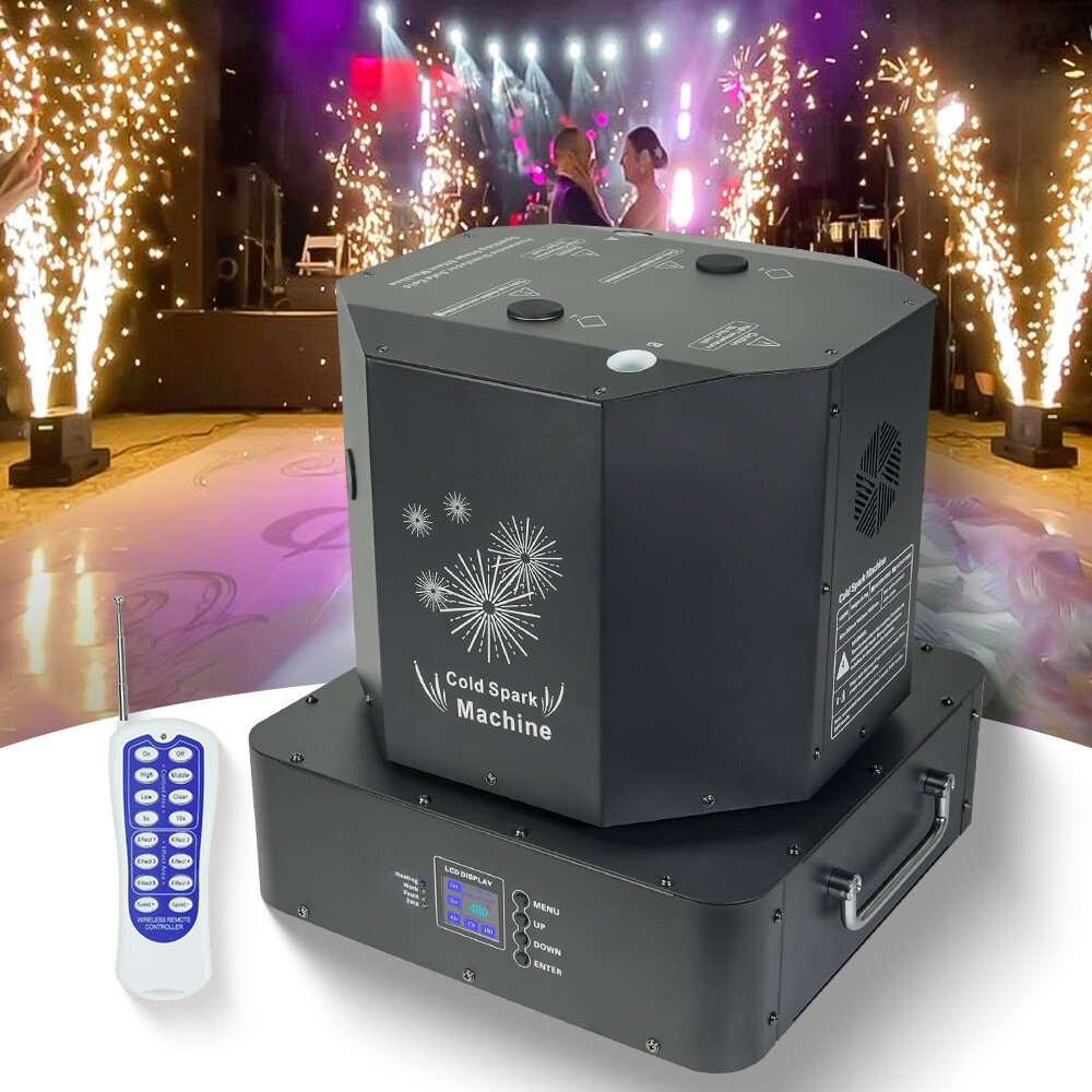 2PCS Black 1500W Double Double Head Spin Fireworks Sparkler Cold Spark Machine