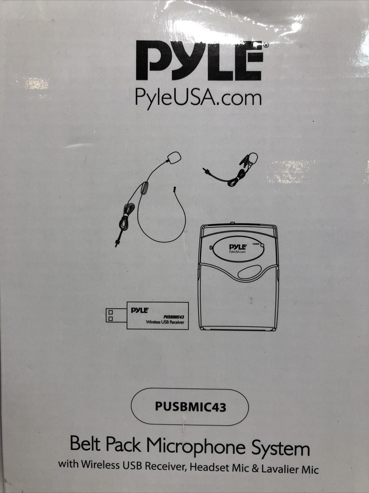 PYLE Wireless Laviler Microphone USB Headset Mic PUSBMIC43 NIOB