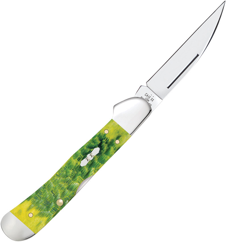Case Cutlery Copperlock Green Apple Peach Seed Folding Stainless Knife 27864