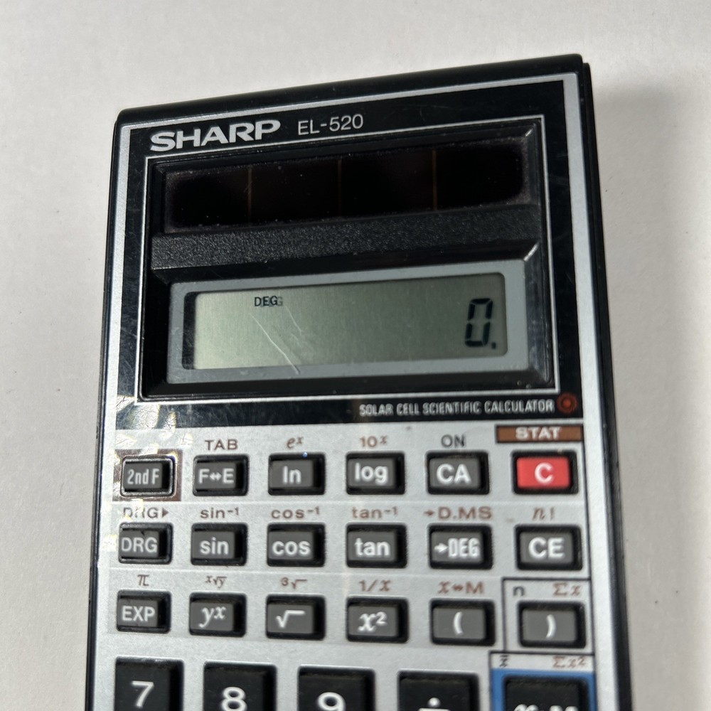 Sharp EL-520 Solar-Powered Calculator - WORKING - VINTAGE