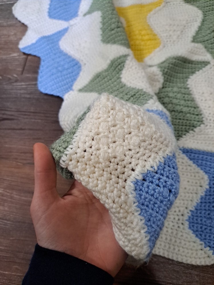 Handmade Crochet Baby Blanket Fish Pattern