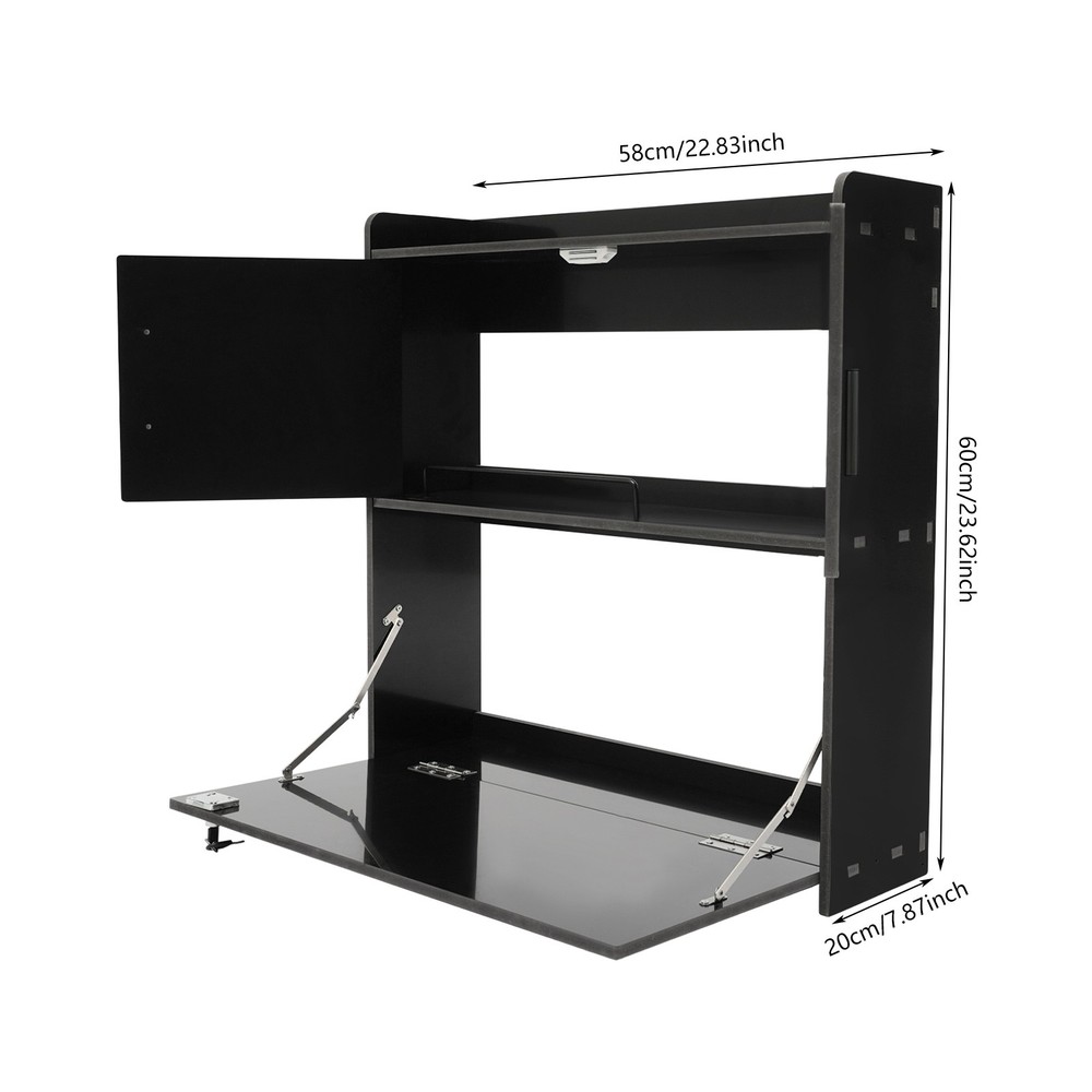 Wall Mounted Desk Cabinet Multifunctional Fold Down Laptop Table Folding Table