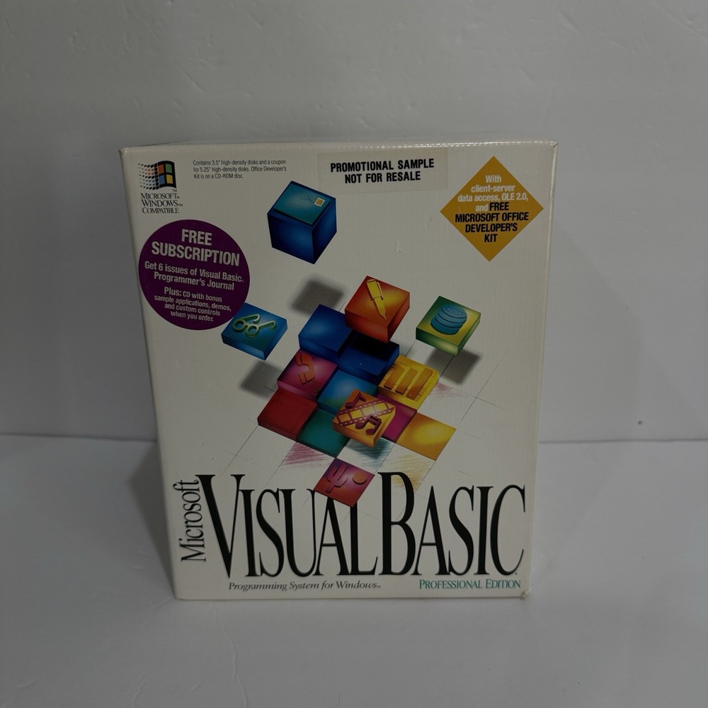 RARE Vintage Microsoft Dev Software Lot Visual Basic C++ FoxPro Promo NFR Box