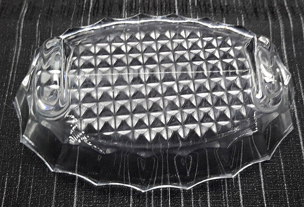 Leaded Glass Hobnail Pattern Soap Dish 4.5"X3"