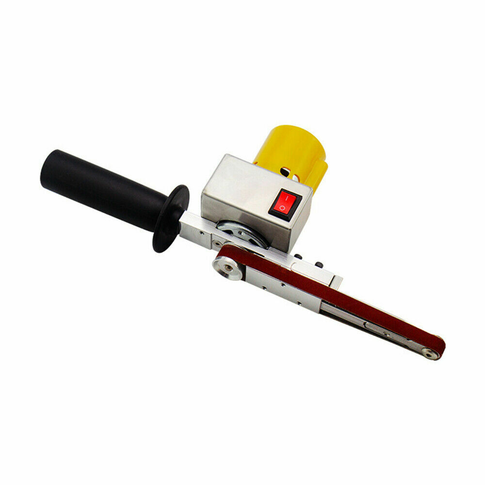 Handheld Electric Belt Sander Mini 7-Speed Grinder Machine W/ 10 Sanding Belts