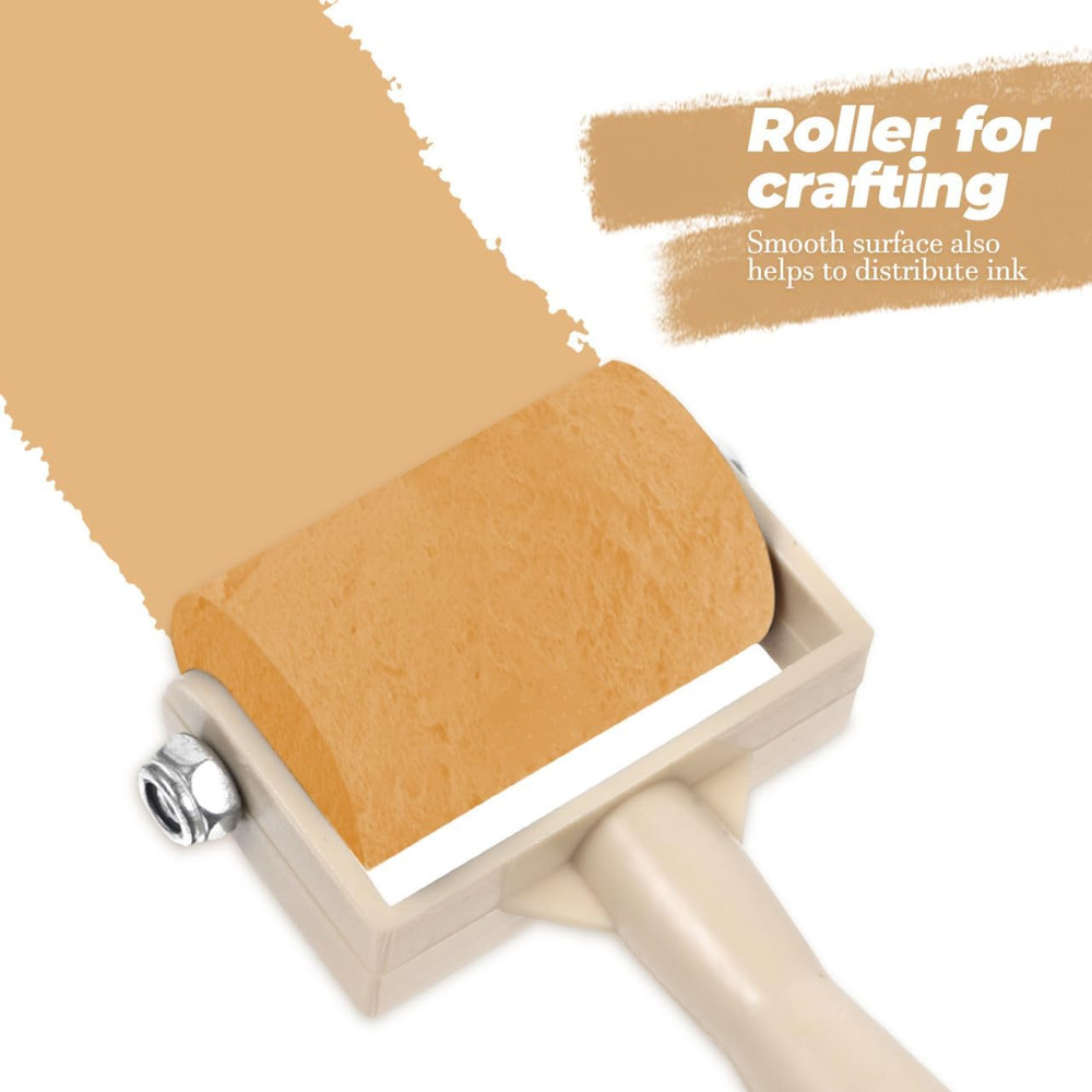 15Pcs Small Rubber Brayer Roller for Printmaking - 3.7" Mini Inking Rollers Bulk