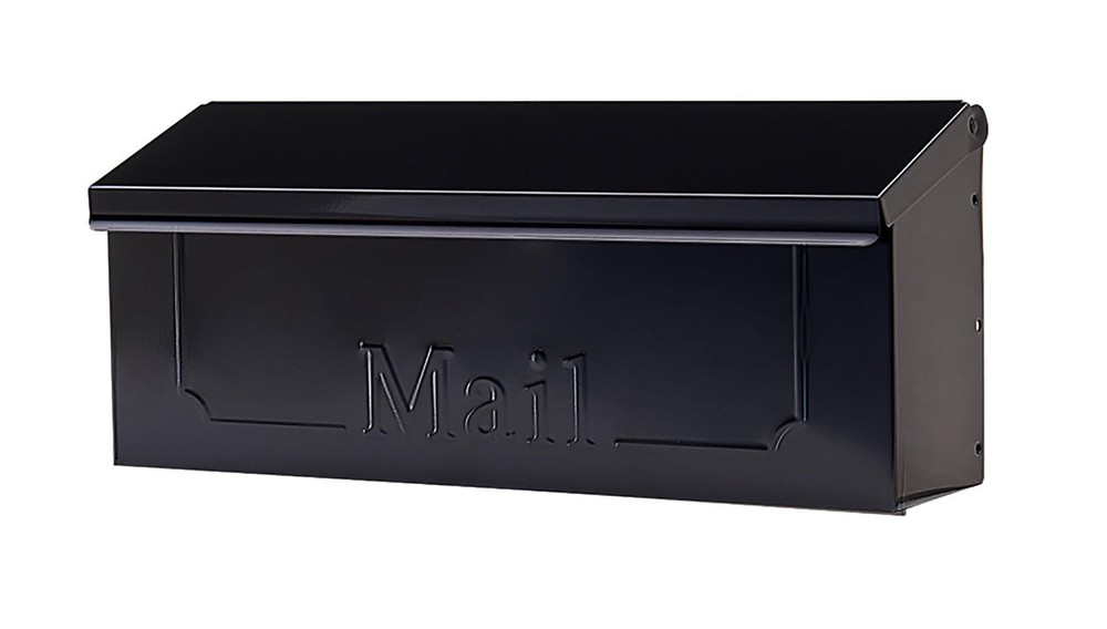 Townhouse Galvanized Steel Wall-Mount Mailbox Black Small