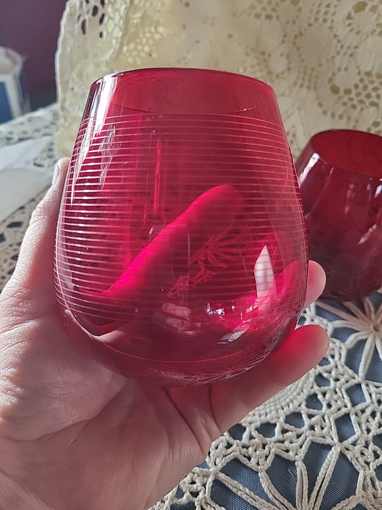 Red Mikasa Tea Lite Candle Holders
