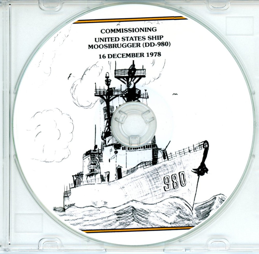 USS Moosbruger DD 980 Commissioning Program 1978  Navy Plank Owners