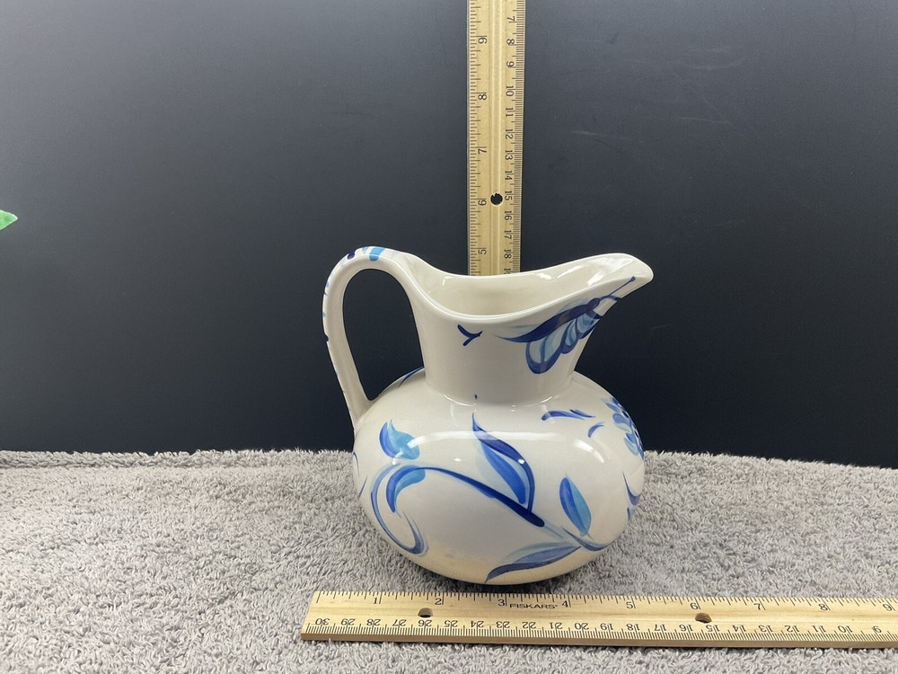 2005 Gail Pittman/ 5” Pitcher/ Butterfly Blue Pattern/Excellent