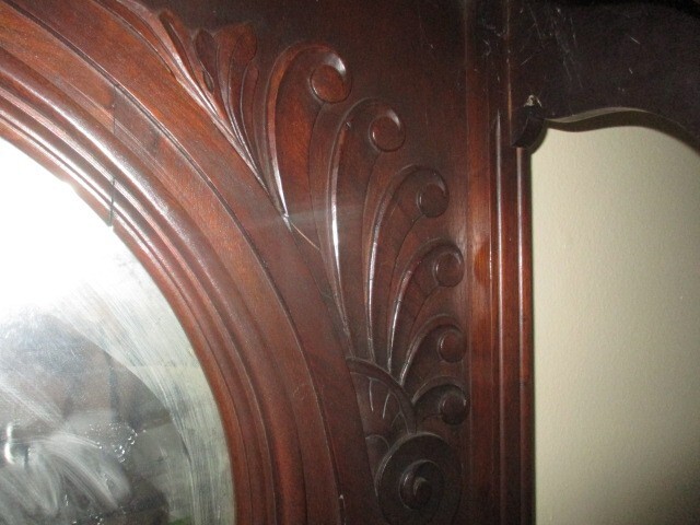 Antique Victorian Walnut Sideboard w/ Brown Marble Top