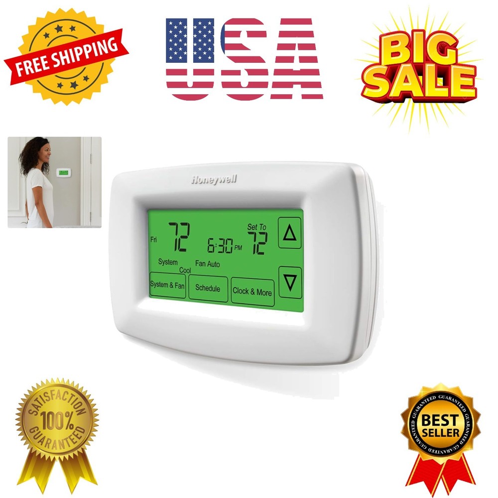 7-Day Programmable Touchscreen Thermostat, White
