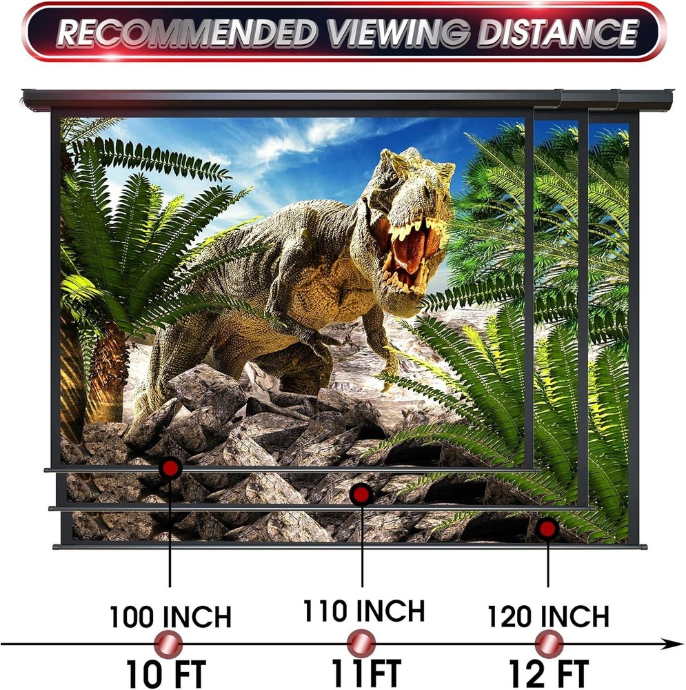Electric Projector Screen 120 inch - Remote Control Included