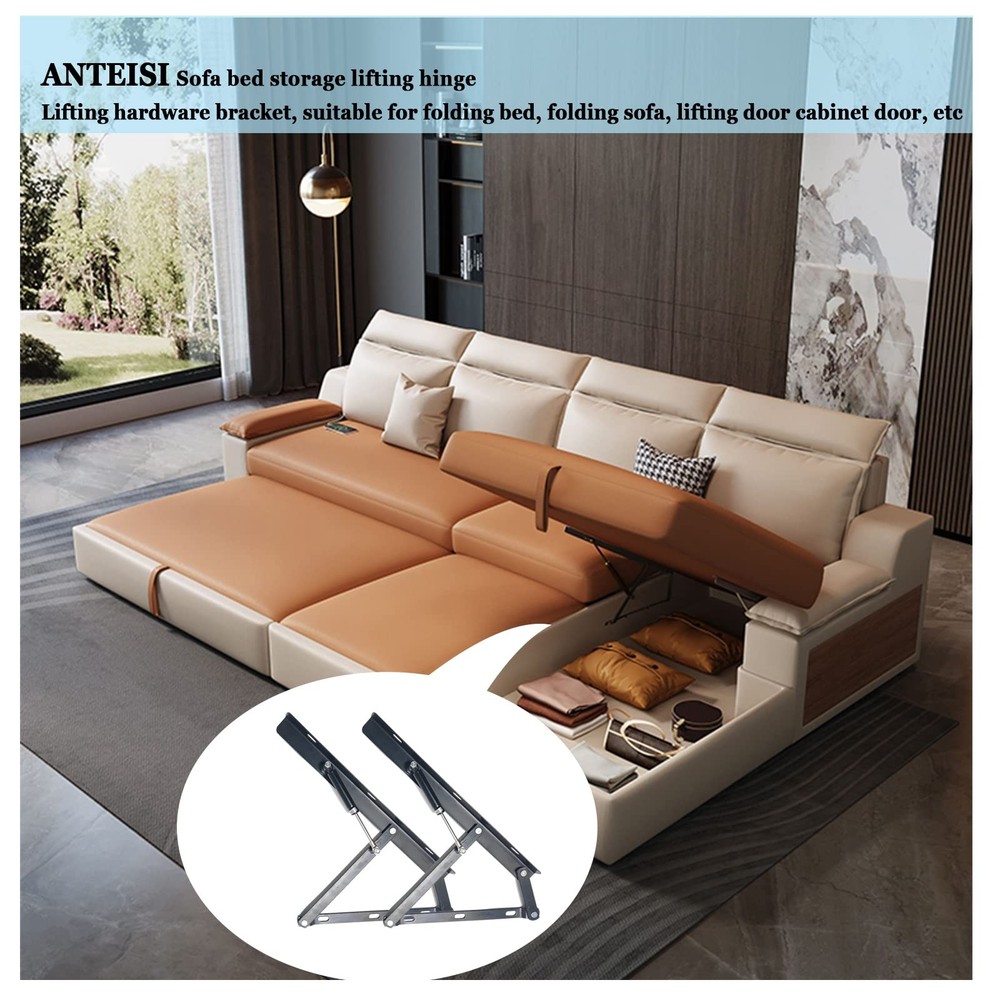 Storage Ottoman Hardware,Hydraulic Hinge,Scissors Hinge Black -L