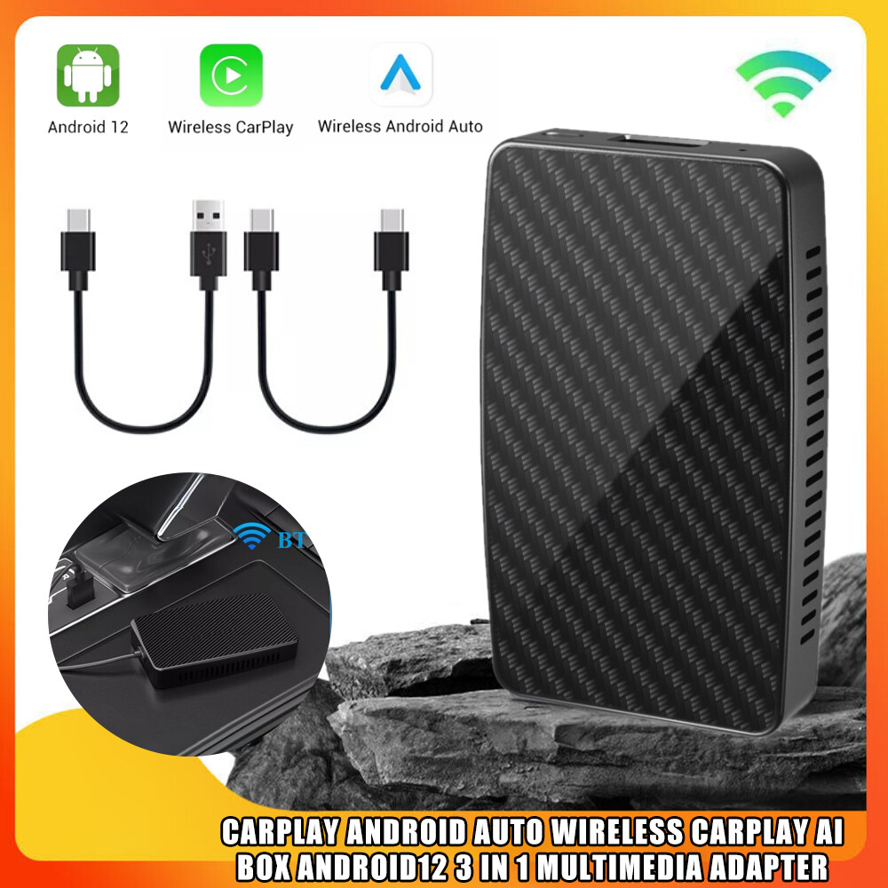 2 + 16G AI Box: Wireless CarPlay & Android Auto, Supports YouTube & Netflix Mult