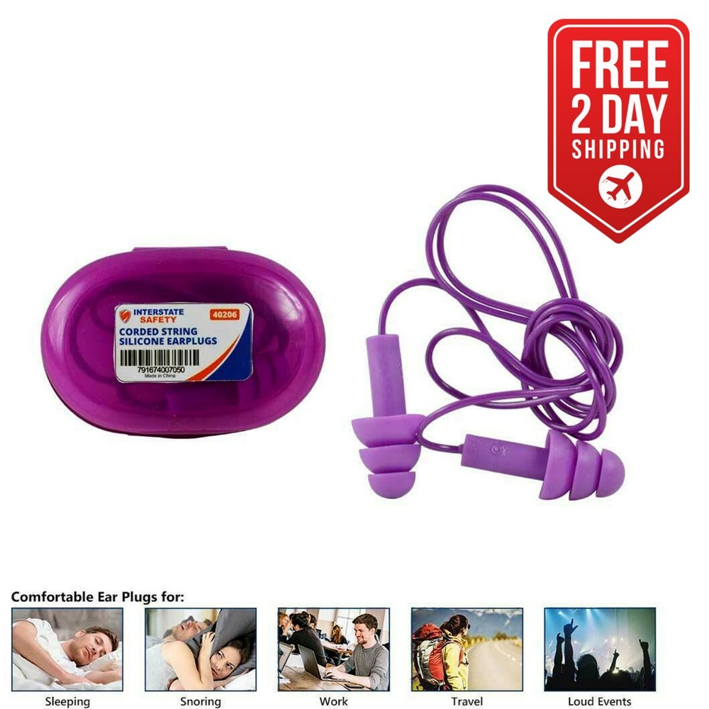Reusable Silicone Waterproof Ear Plugs for Sleeping, Swimming, Work 200 Pair Box